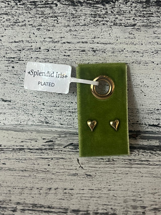 Splendid Iris Gold Simple Rounded Heart Earring