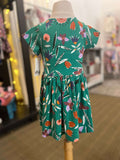 TEA Collection Kilim Tulip Short Sleeve Wrap Neck Dress
