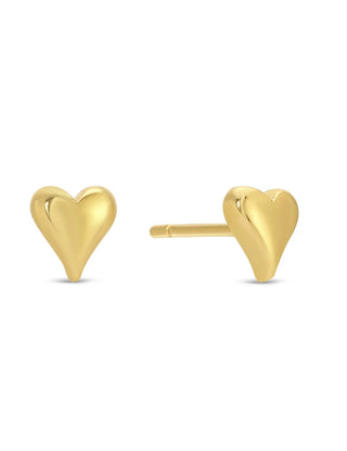 Splendid Iris Gold Simple Rounded Heart Earring