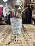 Darling Effect 2oz Tiny Tumbler Dainty Floral Blue