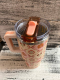 The Darling Effect 20oz Lifestyle Flip Straw Tumbler Patchwork Pumpkin