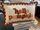 The Darling Effect Scalloped Rectangle Throw Pillow- Hello Pumpkin