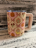 The Darling Effect 14oz Insulated Mug - Patchwork Pumpkins