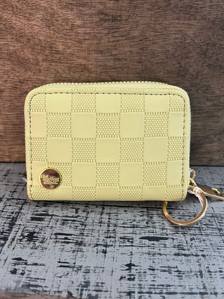 Darling Effect Green Check Zip Around Wallet