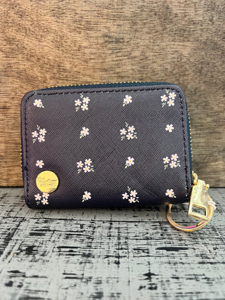 Darling Effect Pretty Posies Navy Zip Around Wallet
