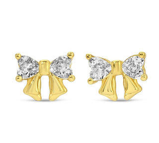 Splendid Iris Gold Bow Stud Earrings