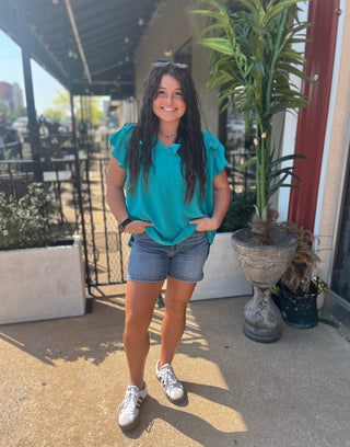 Judy Blue 2 Button Mid Length Dad Shorts - Plus Sizes