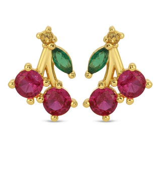 Splendid Iris Gold Cherries Earring