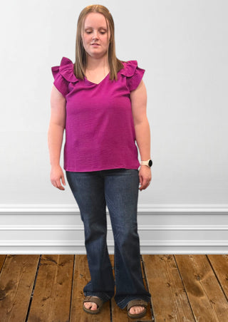 Mid Rise Petite Dark Wash Bootcut