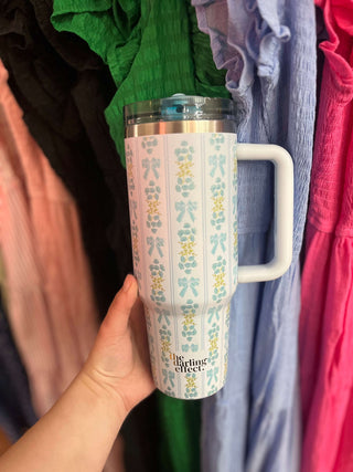 Darling Effect 40oz Lifestyle Flip Straw Tumbler Oh So Fancy Blue