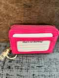 Darling Effect Hot Pink Check Zip Around Wallet