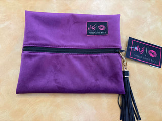 Makeup Junkie Bags - Small Purple Suede