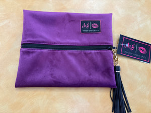 Makeup Junkie Bags - Small Purple Suede