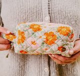 The Darling Effect Essentials Quilted Cosmetic Pouch Bouquet Beauty Sage