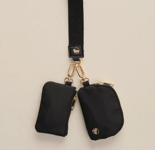 The Darling Effect Black Dynamic Duo Wristlet
