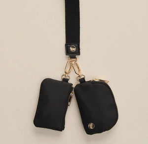 The Darling Effect Black Dynamic Duo Wristlet
