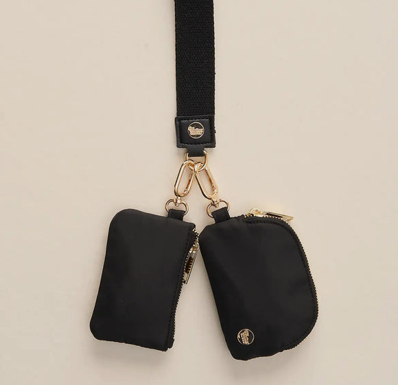The Darling Effect Black Dynamic Duo Wristlet