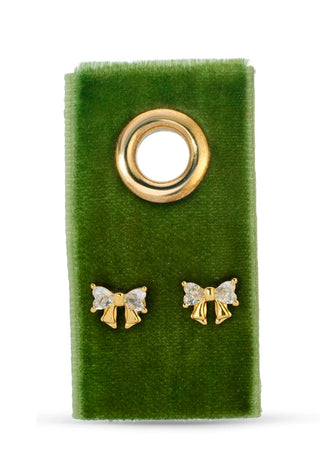 Splendid Iris Gold Bow Stud Earrings