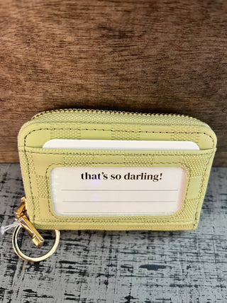 Darling Effect Green Check Zip Around Wallet