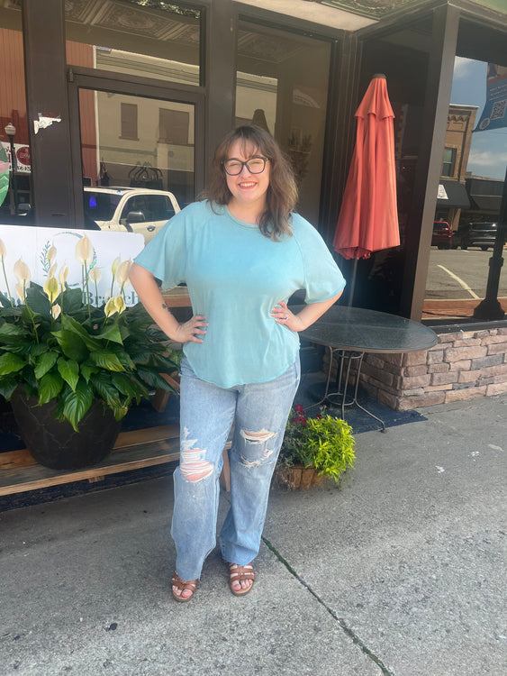 Judy Blue HW Rigid Magic 90's Destroy Straight Leg Jeans - Regular Sizes