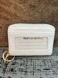 Darling Effect White Check Zip Around Wallet