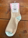 World's Softest Socks Garden Mini Crew Cream Stripe