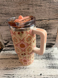 The Darling Effect 20oz Lifestyle Flip Straw Tumbler Patchwork Pumpkin