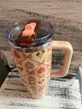 The Darling Effect 40oz Lifestyle Flip Straw Tumbler - Patchwork Pumpkin