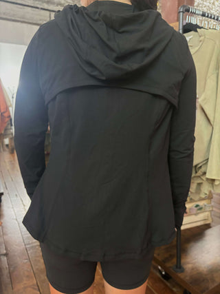 Rae Mode Black Defined Butter Jacket With Hood - Plus Sizes