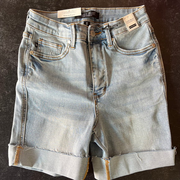 Judy Blue HW Tummy Control Cool Denim Shorts