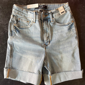 Judy Blue HW Tummy Control Cool Denim Shorts