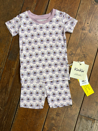 Shrinking Violet Summer Flowers - Short Sleeve Pajama Set with Shorts