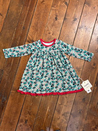 KicKee Spring Sky Holly Print Long Sleeve Swing Dress