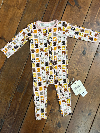 KicKee Pants Baby Rose Cats Convertible Coverall