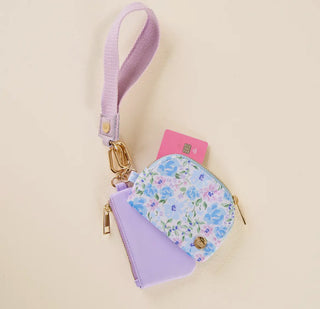 The Darling Effect Secret Garden Blue Dynamic Duo Wristlet