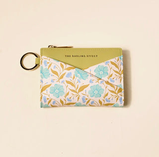 The Darling Effect Luxe Pocket Wallet-Poppin' Petals Aqua