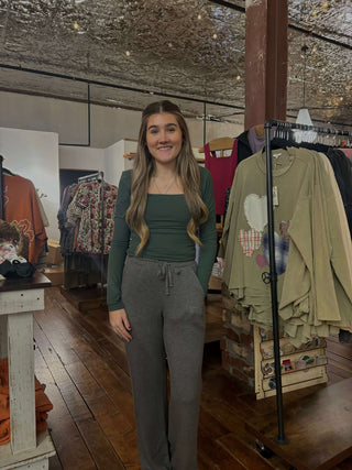 Rae Mode Dark Forest Butter Square Neck Long Sleeve Top - Regular Sizes