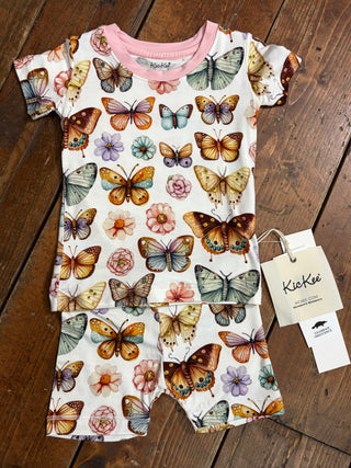 KicKee Pants Botanical Butterflies Short Sleeve Pajama Set with Shorts