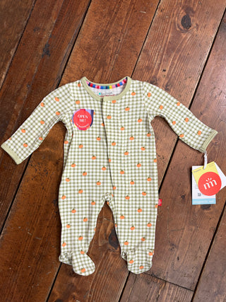 Magnetic Me Pumpkin Plaid Modal Footie