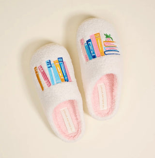 The Darling Effect Fuzzy Slippers - Book Nook M/L