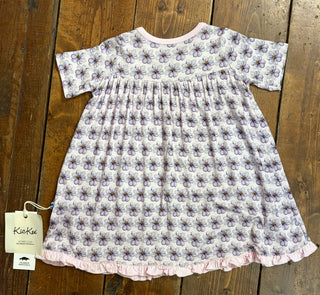 Shrinking Violet Summer Flowers - Short Sleeve Swing Dress