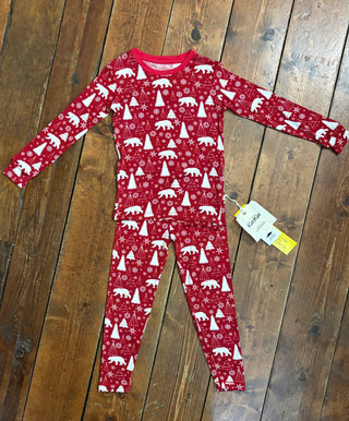 KicKee Crimson Polar Bear Print Long Sleeve Pajama Set