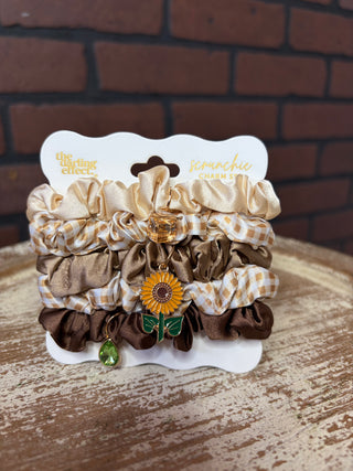 Scrunchie Charm Set - Maple Gingham