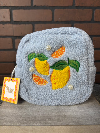 The Darling Effect Teddy Pouch-Square Citrus & Pearls