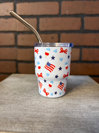 The Darling Effect 2 oz Tiny Tumbler-Red, White, & Bows