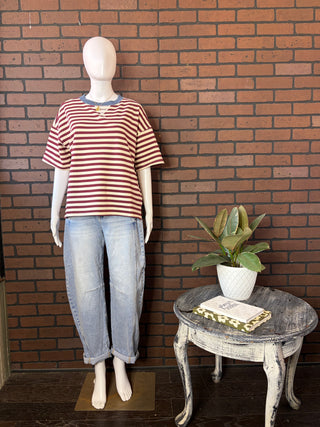 Risen Light HR Crop Barrel Cuffed Jean