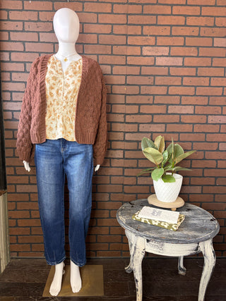 Wishlist Espresso Sweater Knit Cardigan