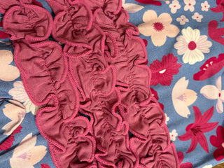 KicKee Pants Moonlight Picture Day Floral Layette Ruffle Footie with 2 Way Zipper