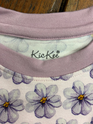 Shrinking Violet Summer Flowers - Short Sleeve Pajama Set with Shorts