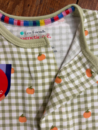 Magnetic Me Pumpkin Plaid Modal Footie